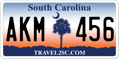 SC license plate AKM456
