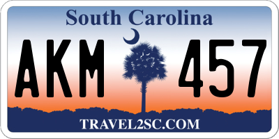 SC license plate AKM457