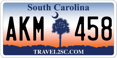 SC license plate AKM458
