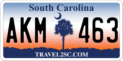 SC license plate AKM463