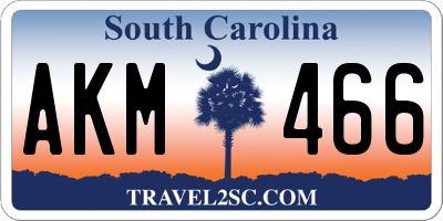 SC license plate AKM466
