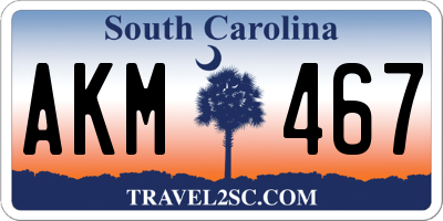 SC license plate AKM467