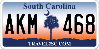 SC license plate AKM468