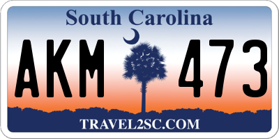 SC license plate AKM473