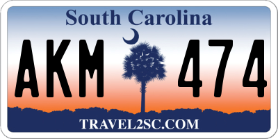 SC license plate AKM474