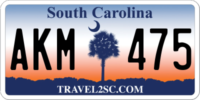SC license plate AKM475