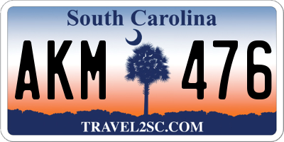 SC license plate AKM476