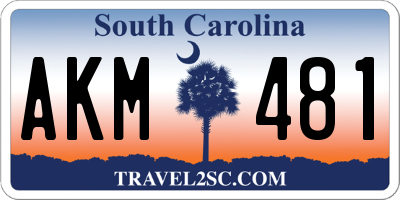 SC license plate AKM481