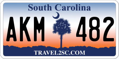 SC license plate AKM482