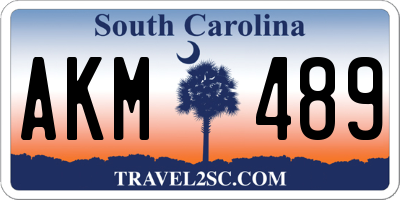 SC license plate AKM489