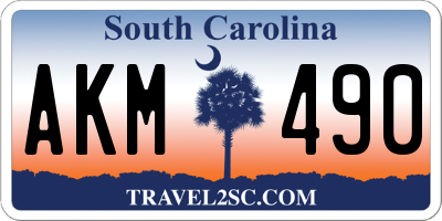 SC license plate AKM490