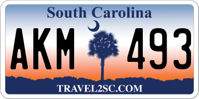 SC license plate AKM493