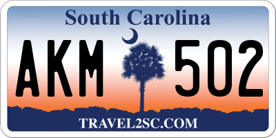 SC license plate AKM502