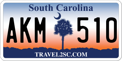 SC license plate AKM510