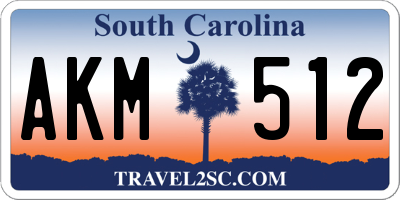 SC license plate AKM512