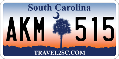 SC license plate AKM515
