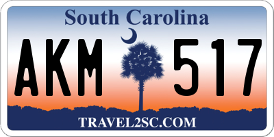 SC license plate AKM517