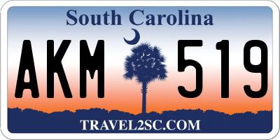 SC license plate AKM519