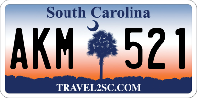 SC license plate AKM521