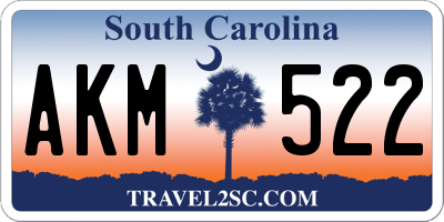SC license plate AKM522