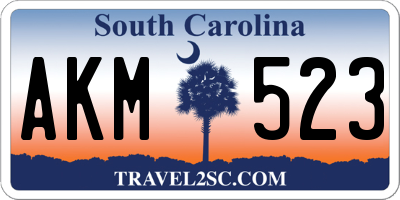 SC license plate AKM523