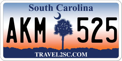 SC license plate AKM525