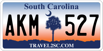 SC license plate AKM527