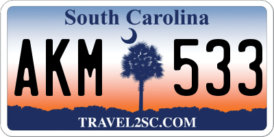 SC license plate AKM533