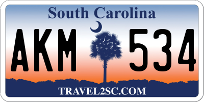 SC license plate AKM534