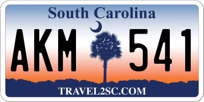 SC license plate AKM541