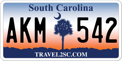 SC license plate AKM542