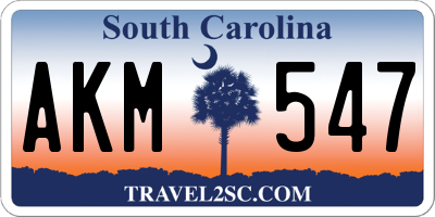 SC license plate AKM547