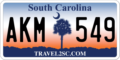 SC license plate AKM549