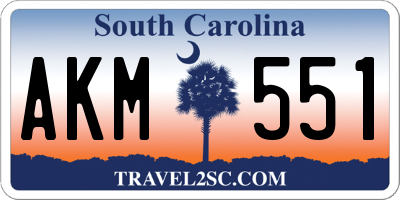 SC license plate AKM551