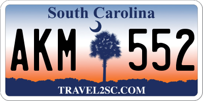 SC license plate AKM552