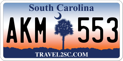 SC license plate AKM553