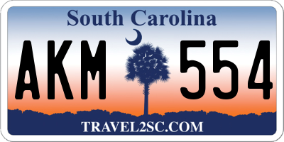 SC license plate AKM554
