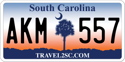 SC license plate AKM557