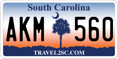 SC license plate AKM560