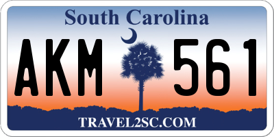 SC license plate AKM561