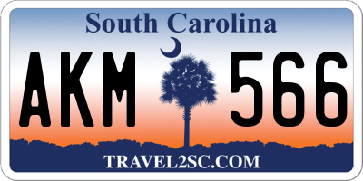 SC license plate AKM566