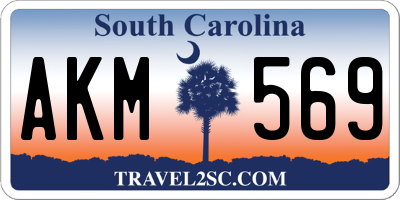 SC license plate AKM569