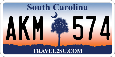 SC license plate AKM574