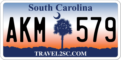 SC license plate AKM579