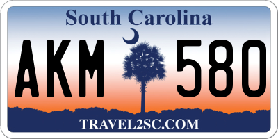 SC license plate AKM580
