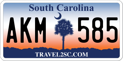 SC license plate AKM585