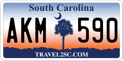 SC license plate AKM590