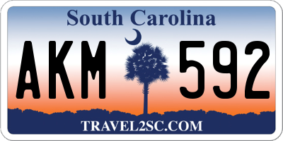 SC license plate AKM592