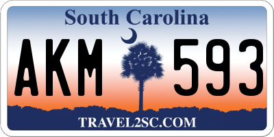 SC license plate AKM593