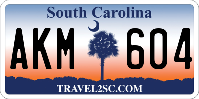SC license plate AKM604